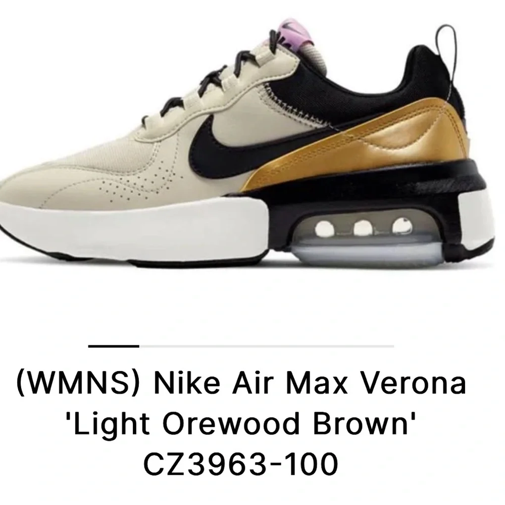 Nike Air Max Cream Gold Lace Up Verona Sneakers - Picture 1 of 5